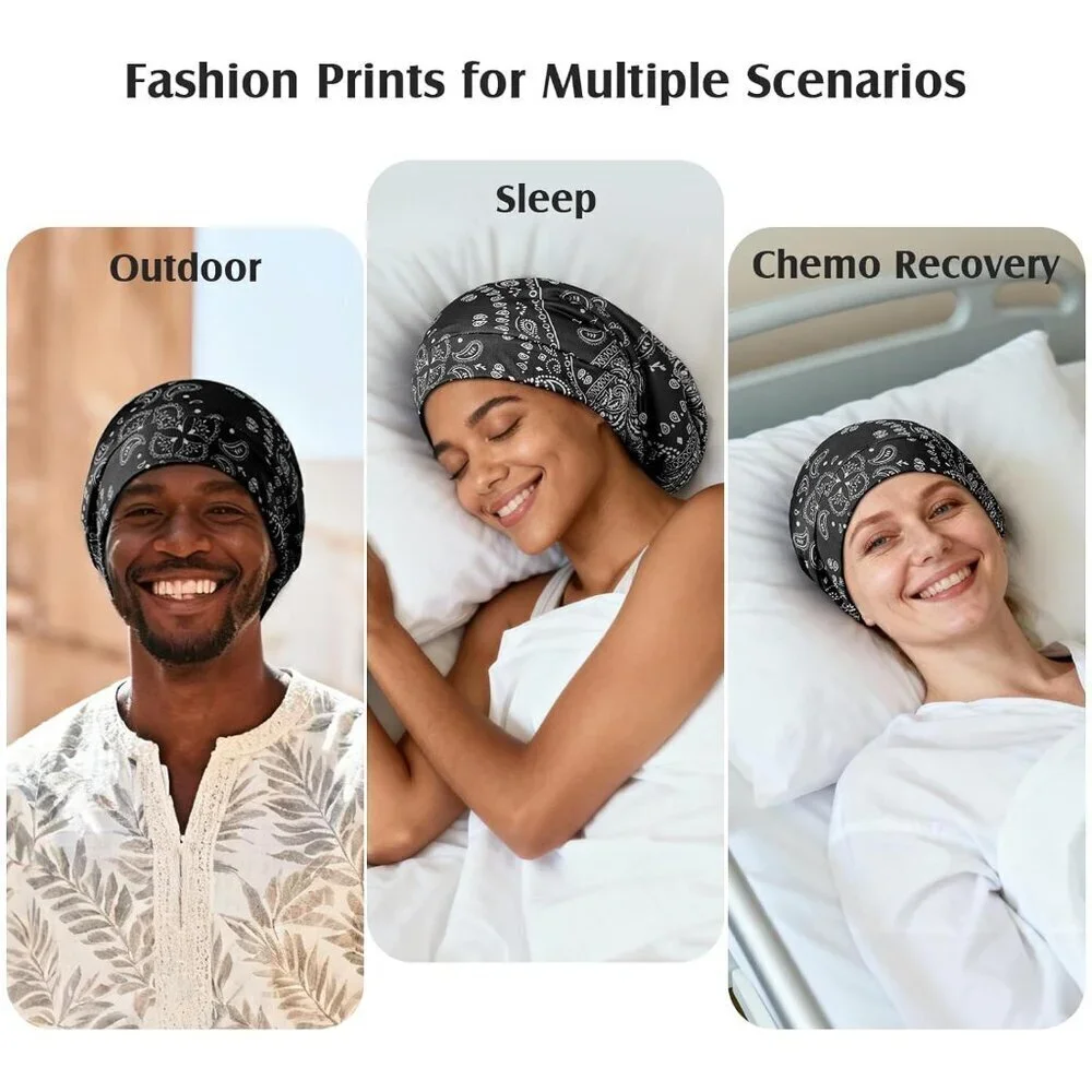 Silk Beanie Ladies Men Adjustable 22MM Mulberry Sleep Chemo Headwear